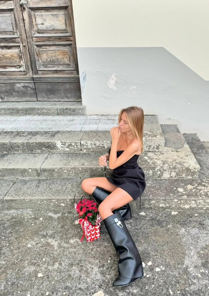 Hilary | Women’s Sculptural Vegan Leather Boots-Omni Prime Goods