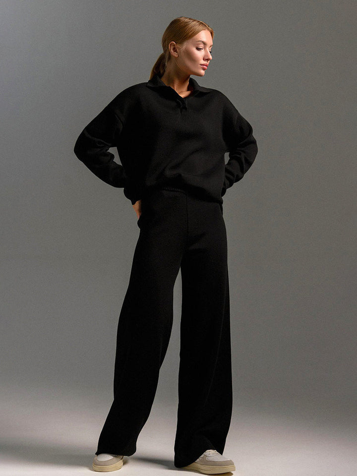Honeylou | Women's Collared Two-Piece Relaxed Fit Lounge Outfit-Omni Prime Goods