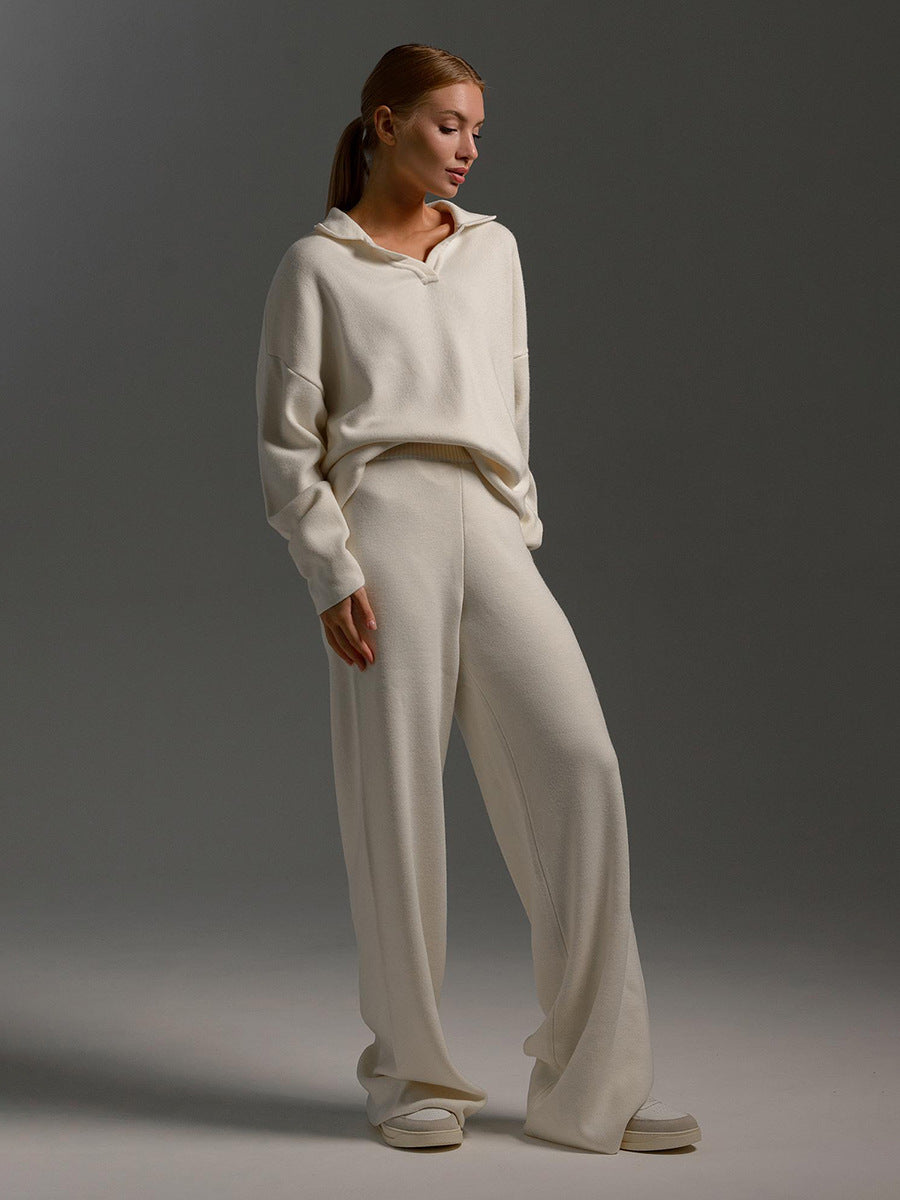 Honeylou | Women's Collared Two-Piece Relaxed Fit Lounge Outfit