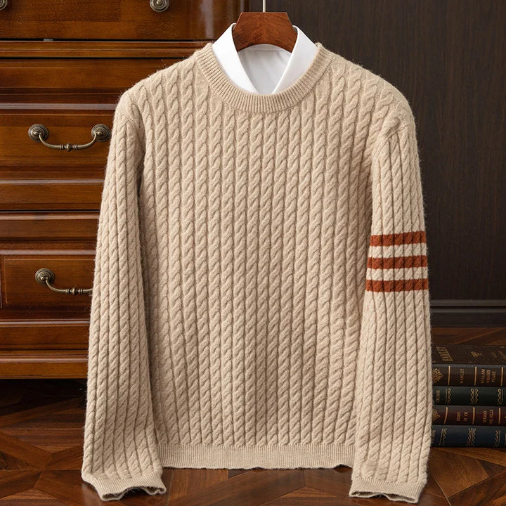 Men's Wool Blend Cable Knit Sweater