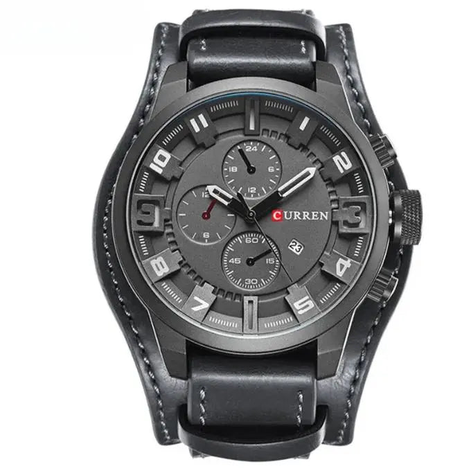 Men's Leather Chronograph Watch