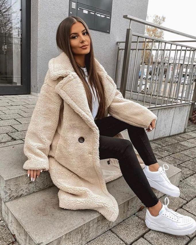 Women's Long Teddy Coat