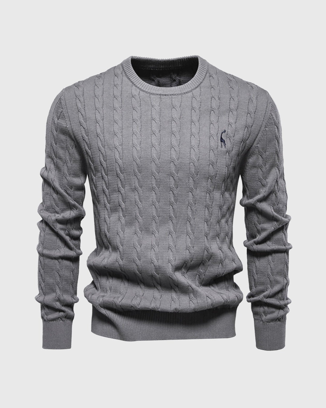 Men's Cable Knit Cotton Pullover Sweater
