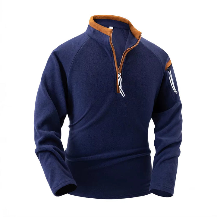 Men's Zippered Stand Collar Sweater - Cozy and Stylish