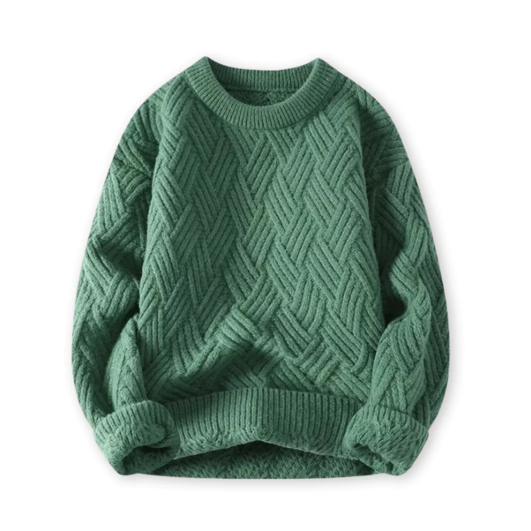 Men's Classic Warm Wool Blend Cable Knit Sweater