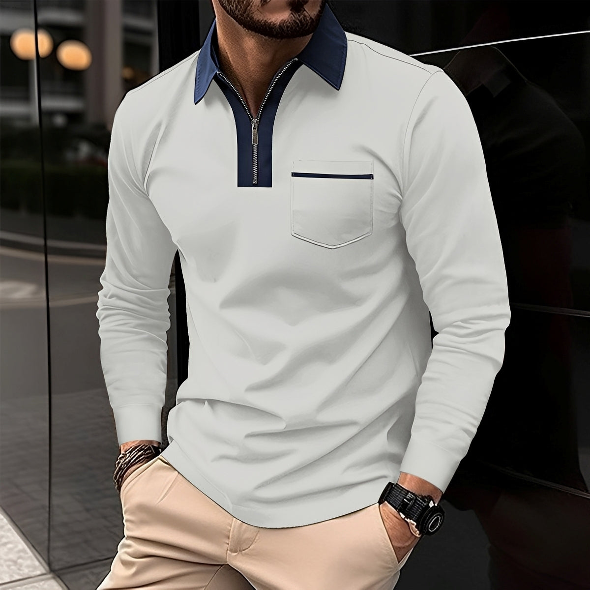 Jackson | Men's Long-Sleeve Polo Shirt for Casual Everyday Style-Omni Prime Goods