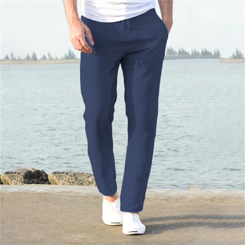 James | Men's Casual Lightweight Linen Pants-Omni Prime Goods