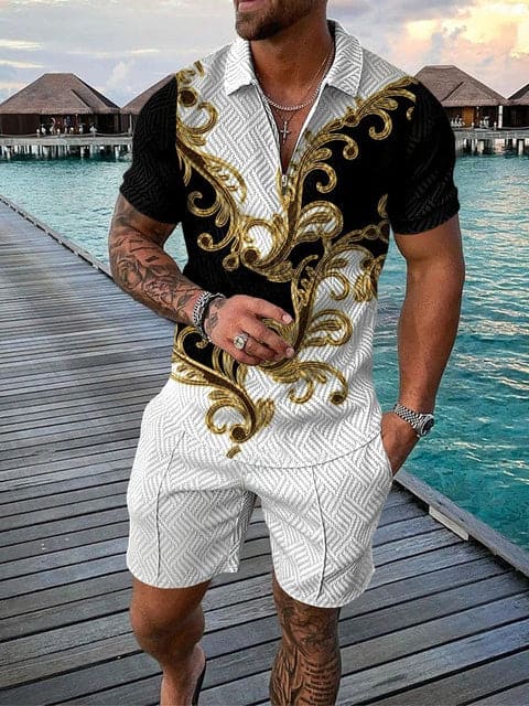 James | Men's Casual Set with Vibrant Print-Omni Prime Goods