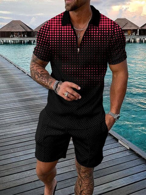 James | Men's Casual Set with Vibrant Print-Omni Prime Goods
