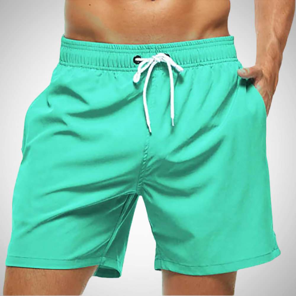 James | Men's Comfortable Solid Swim Trunks-Omni Prime Goods