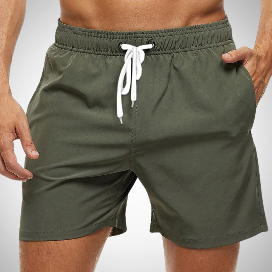 James | Men's Comfortable Solid Swim Trunks-Omni Prime Goods