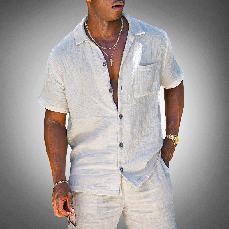 James | Men's Elegant Linen Two-Piece Set - Comfortable Style-Omni Prime Goods