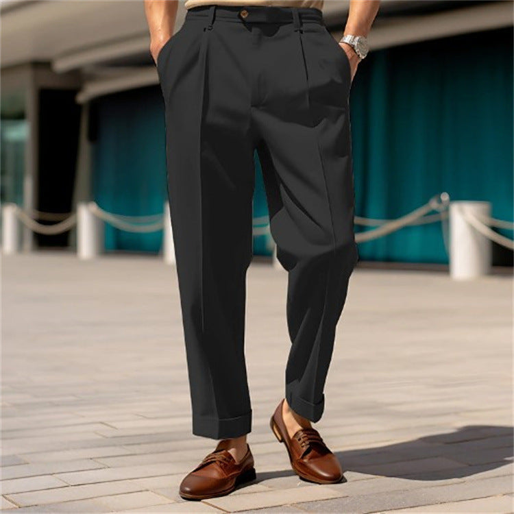 James | Men's Elegant Straight Cut Suit Trousers-Omni Prime Goods
