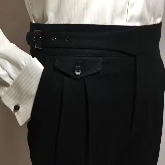 James | Men's Elegant Wool Trousers with Belt-Omni Prime Goods