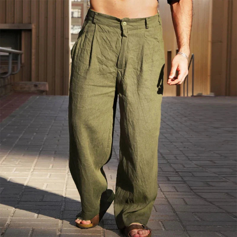 James | Men's Lightweight Linen Trousers-Omni Prime Goods