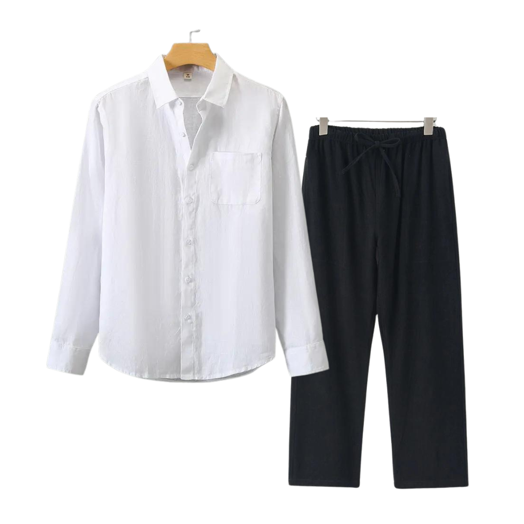 James | Men's Linen Set in Classic Old Money Style-Omni Prime Goods