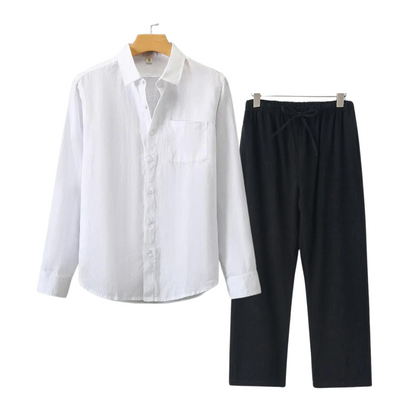 James | Men's Linen Set in Classic Old Money Style-Omni Prime Goods