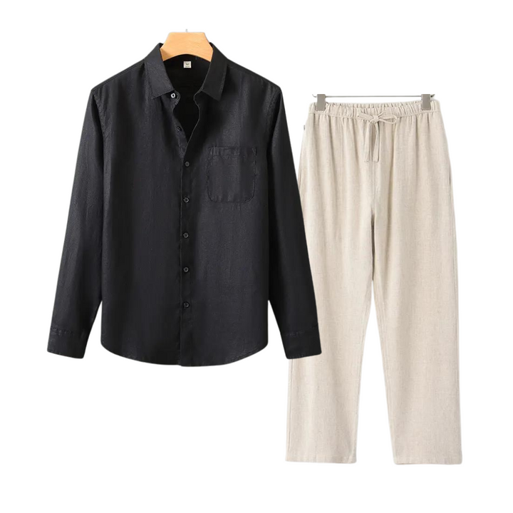 James | Men's Linen Set in Classic Old Money Style-Omni Prime Goods