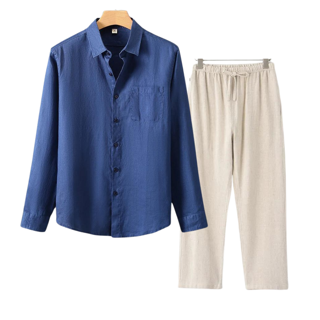 James | Men's Linen Set in Classic Old Money Style-Omni Prime Goods