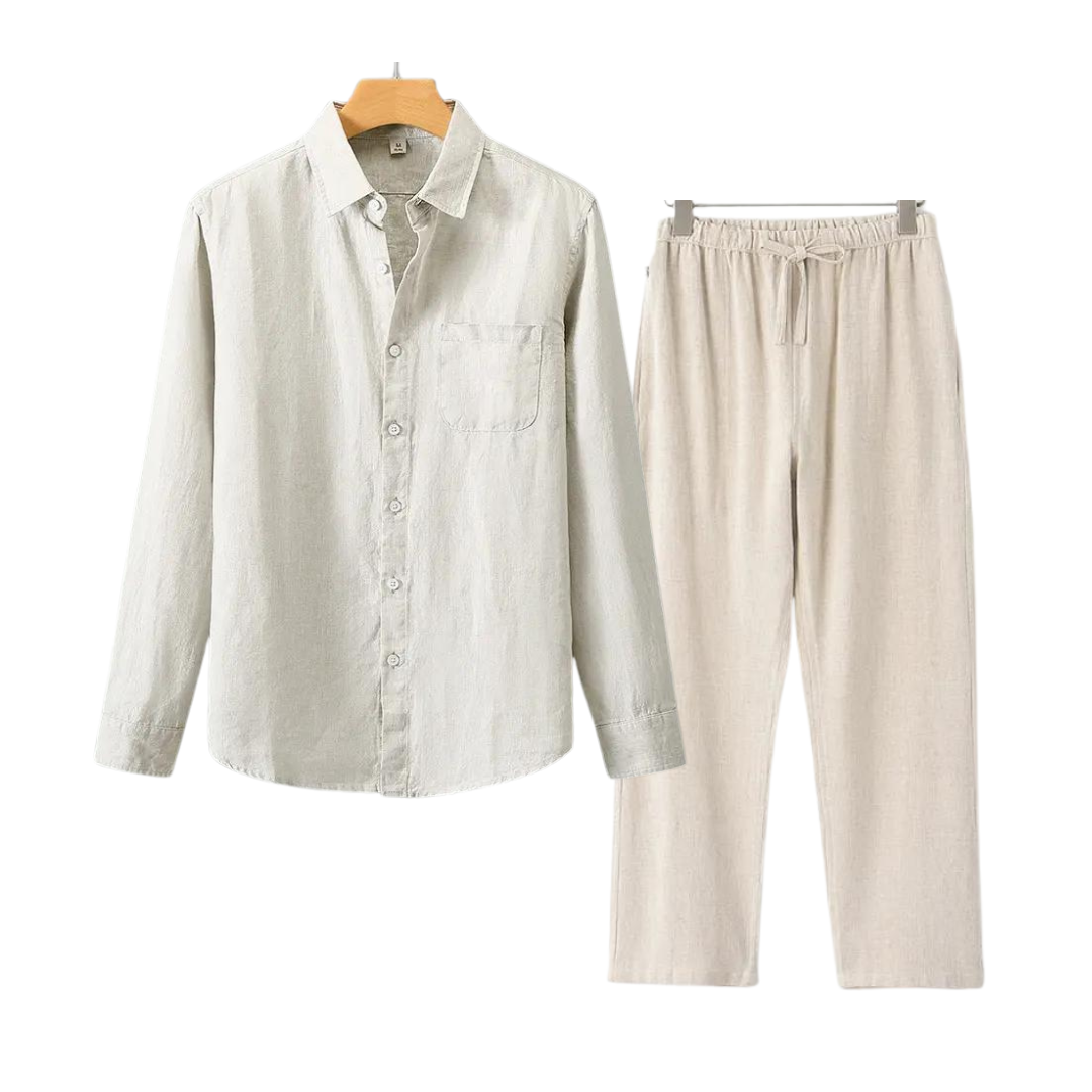 James | Men's Linen Set in Classic Old Money Style-Omni Prime Goods