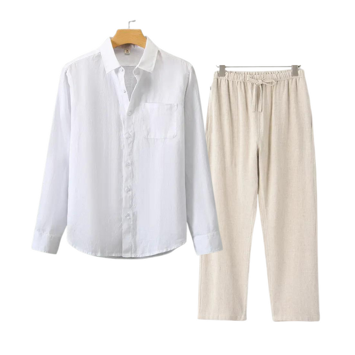 James | Men's Linen Set in Classic Old Money Style-Omni Prime Goods