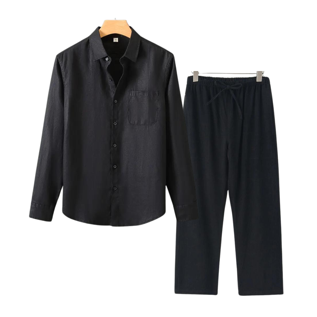 James | Men's Linen Set in Classic Old Money Style-Omni Prime Goods