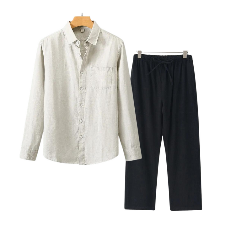James | Men's Linen Set in Classic Old Money Style-Omni Prime Goods