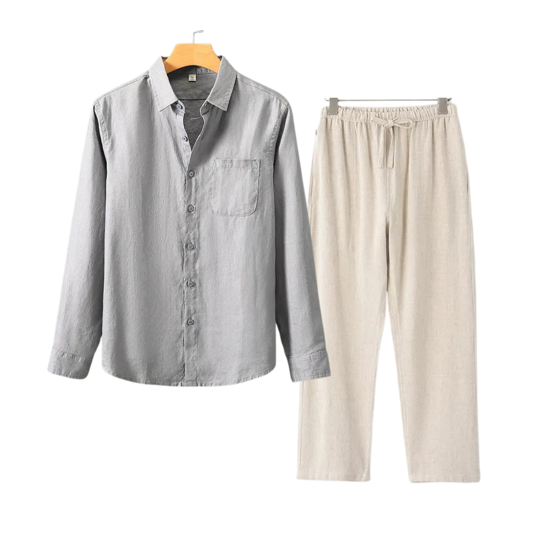 James | Men's Linen Set in Classic Old Money Style-Omni Prime Goods