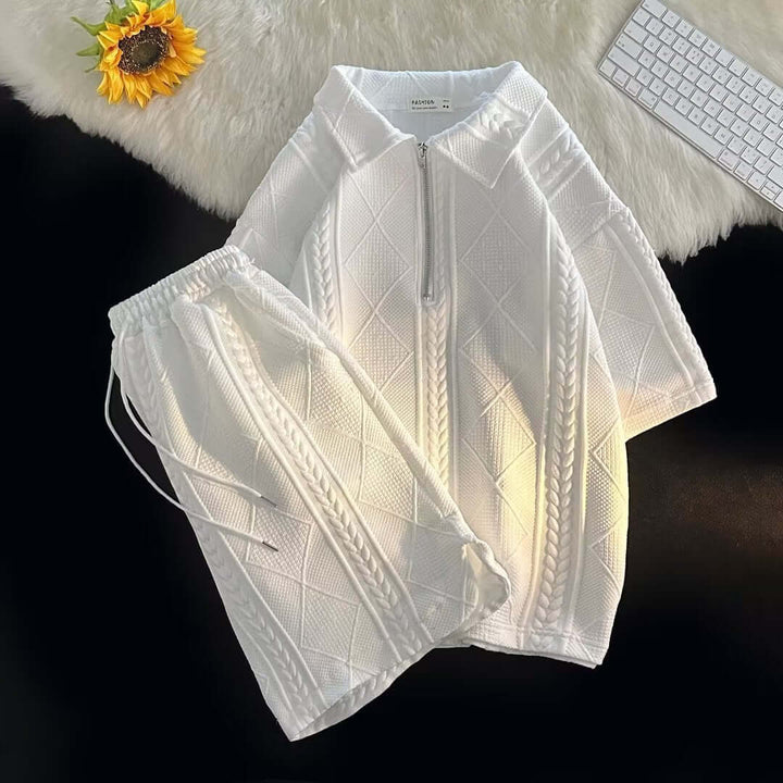 James | Men's Loose Fit Short Sleeve Suit-Omni Prime Goods