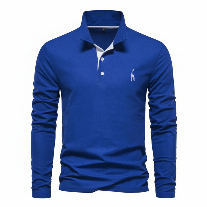 James | Men's Slim Fit Long Sleeve Polo Shirt-Omni Prime Goods