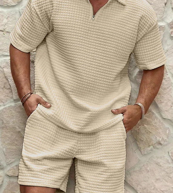 James | Men's Stylish Short Sleeve Zipper Set-Omni Prime Goods