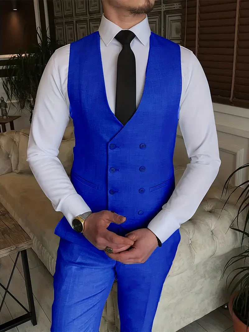 James | Men's Three-Piece Business Blazer, Vest, and Trouser Set-Omni Prime Goods