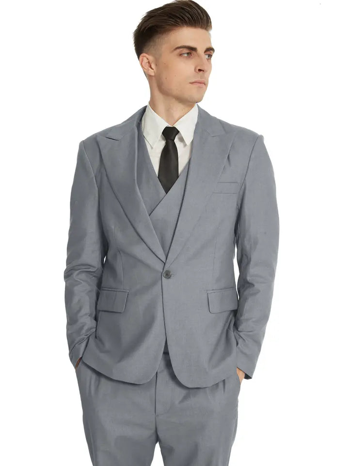 James | Men's Three-Piece Business Blazer, Vest, and Trouser Set-Omni Prime Goods