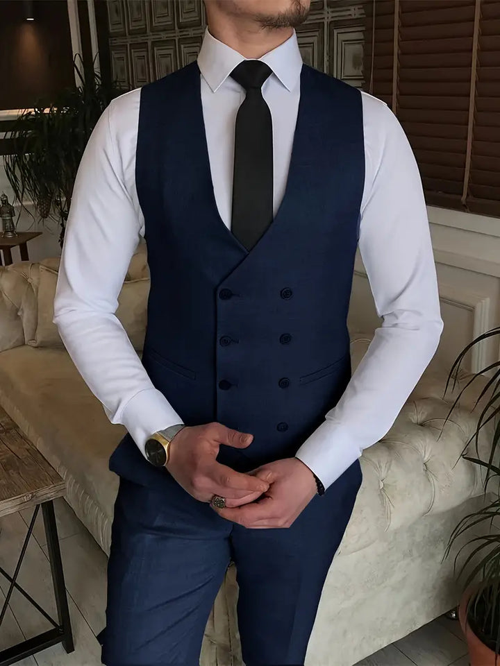 James | Men's Three-Piece Business Blazer, Vest, and Trouser Set-Omni Prime Goods