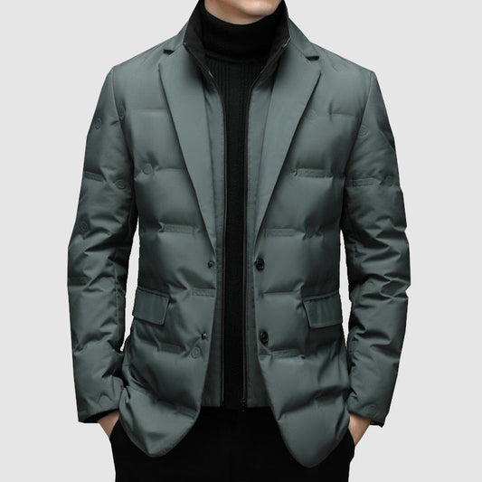 Men's Insulated Button-Down Premium Parka Jacket for Daily Wear