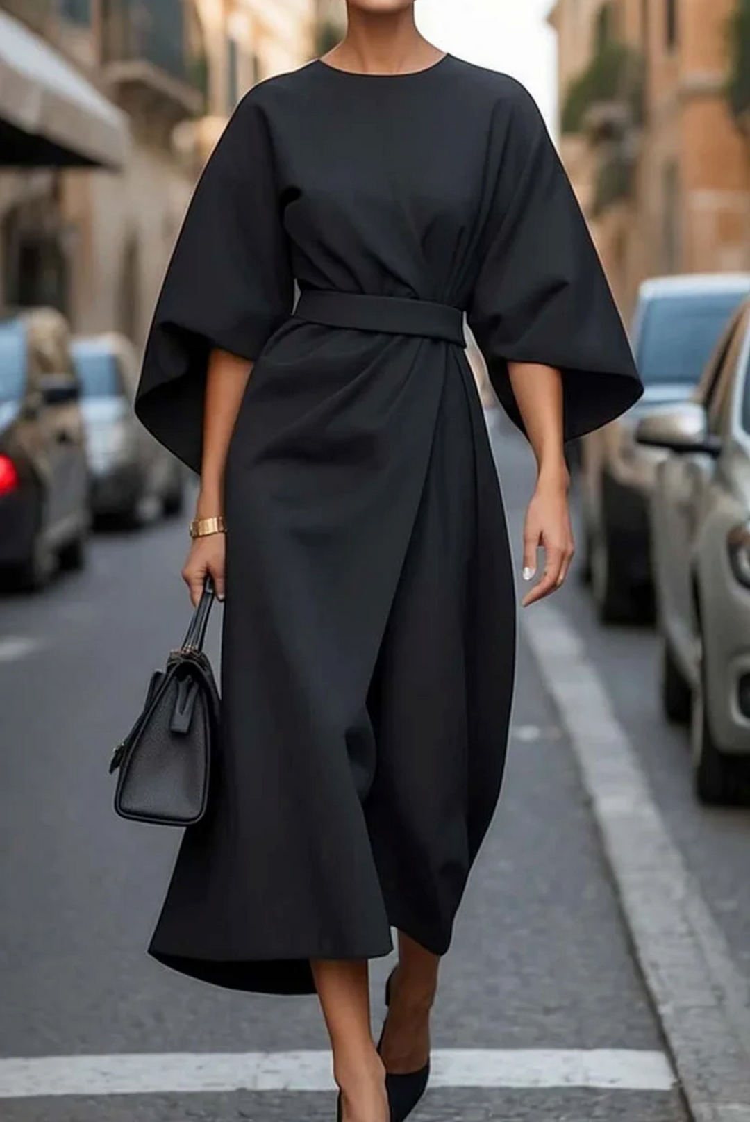 Jastin | Women's Elegant Lantern Sleeve Dress for Any Occasion-Omni Prime Goods