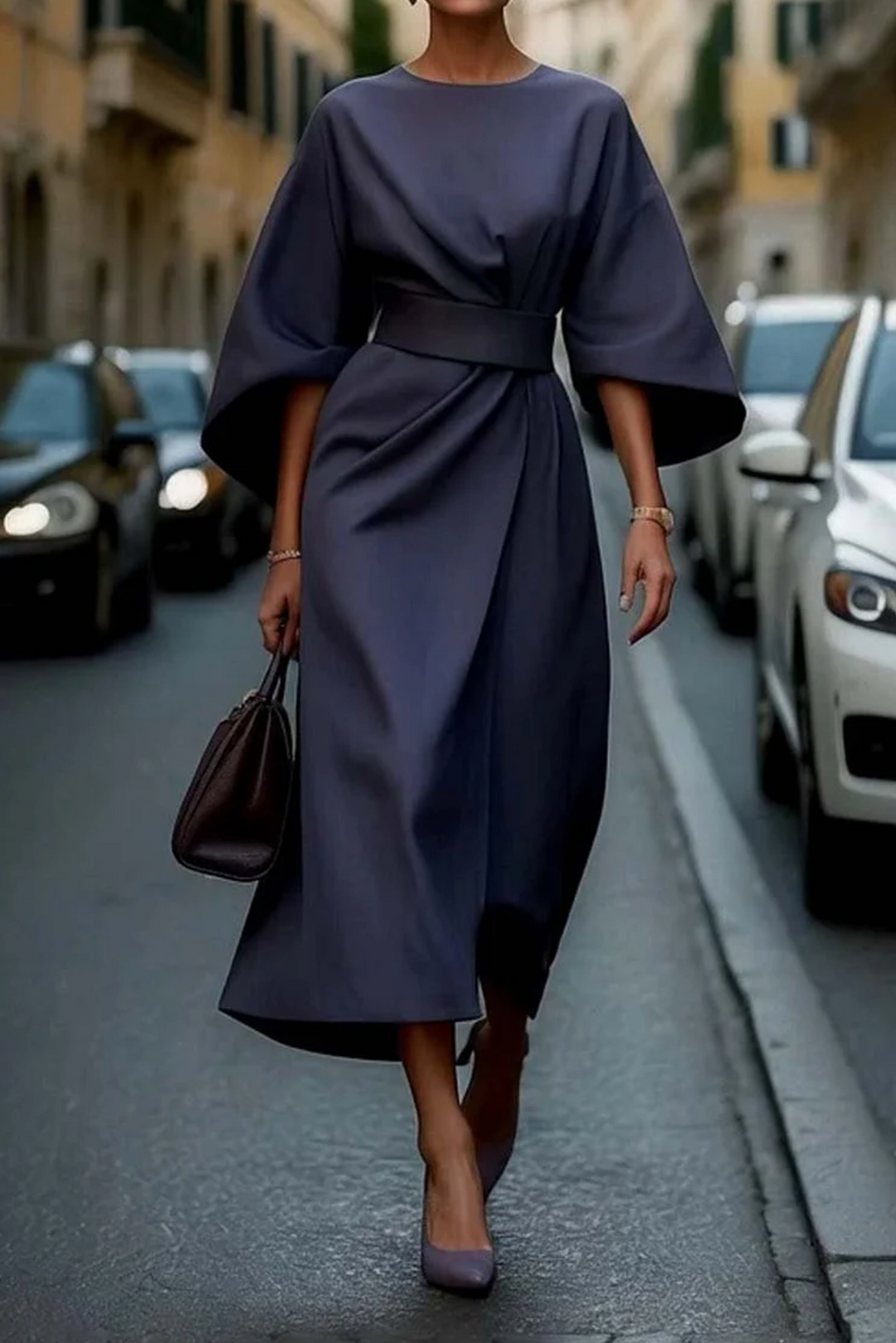 Jastin | Women's Elegant Lantern Sleeve Dress for Any Occasion-Omni Prime Goods