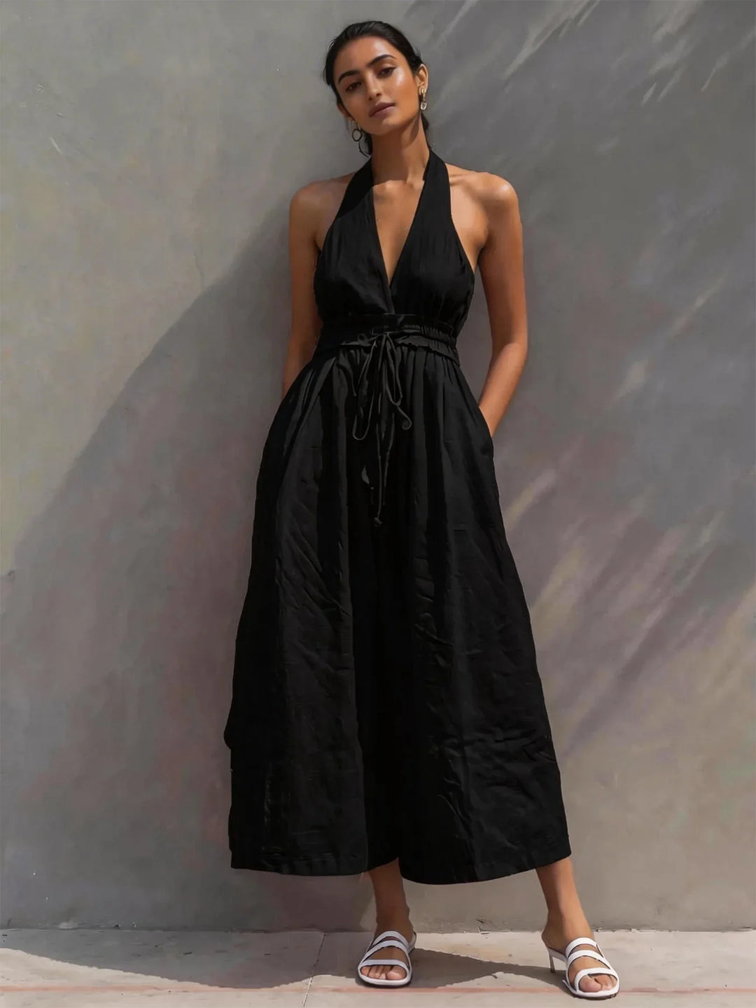 Jessica | Women's Halter Neck Jumpsuit-Omni Prime Goods