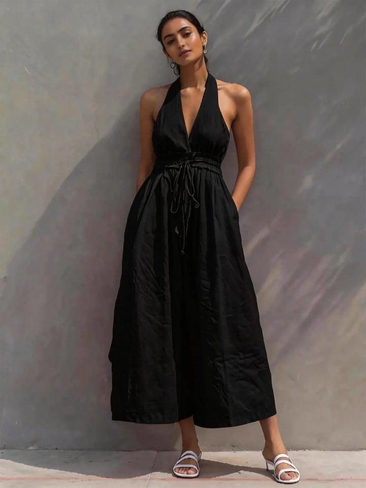 Jessica | Women's Halter Neck Jumpsuit-Omni Prime Goods
