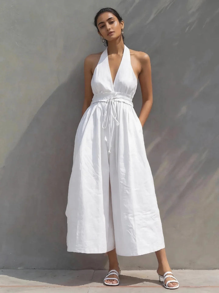 Jessica | Women's Halter Neck Jumpsuit-Omni Prime Goods