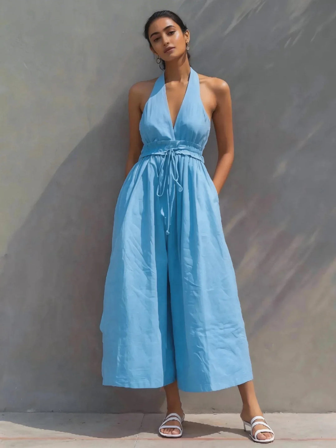 Jessica | Women's Halter Neck Jumpsuit-Omni Prime Goods