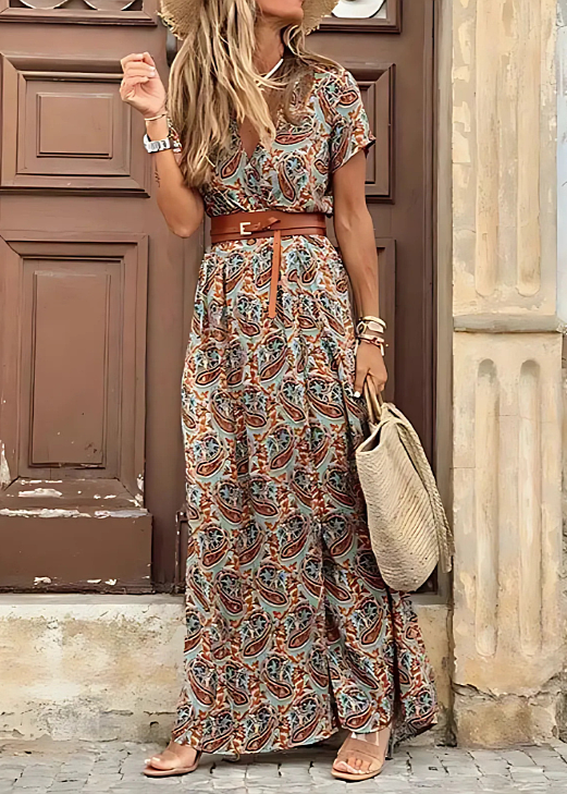 Jo | Women's Floral Slit Maxi Dress-Omni Prime Goods