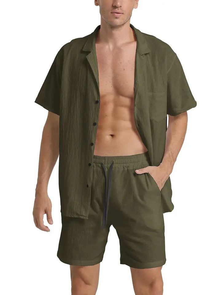 John | Men's Breathable Linen Shirt and Pants Set-Omni Prime Goods