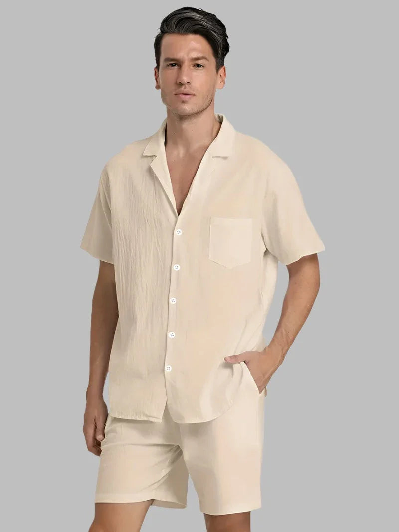 John | Men's Breathable Linen Shirt and Pants Set-Omni Prime Goods