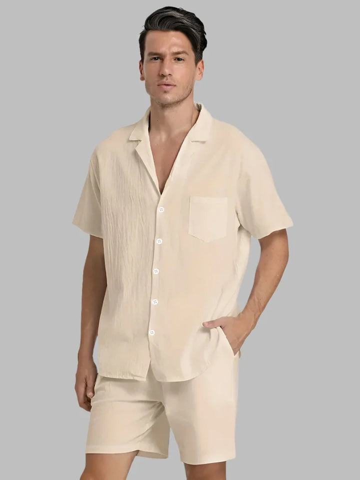John | Men's Breathable Linen Shirt and Pants Set-Omni Prime Goods