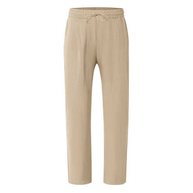 John | Men's Casual Linen Straight Leg Pants, Breathable & Comfortable-Omni Prime Goods
