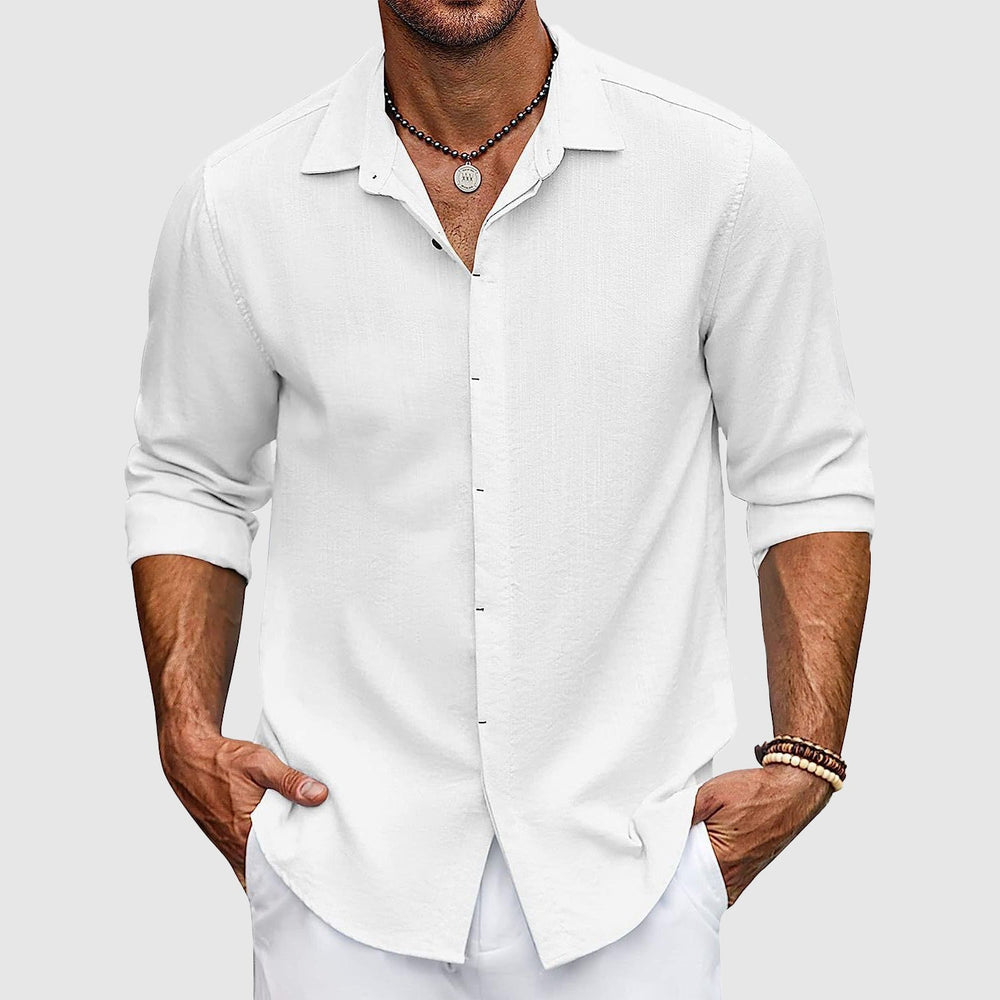 John | Men's Elegant Linen Shirt in Premium Quality-Omni Prime Goods