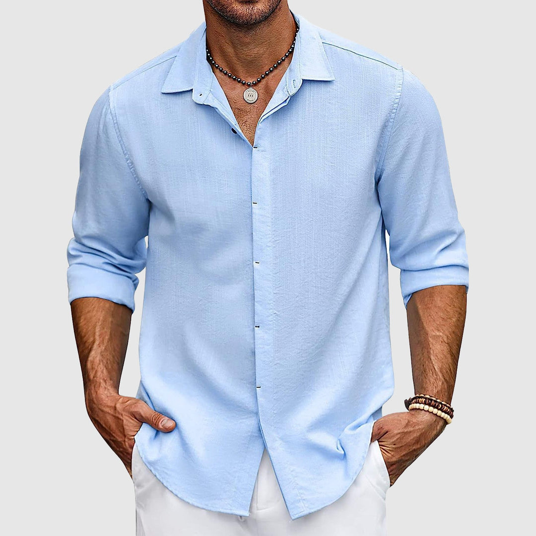John | Men's Elegant Linen Shirt in Premium Quality-Omni Prime Goods