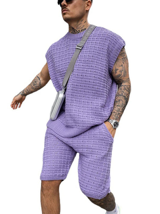 John | Men's High-Quality Knitted Leisure Set for Summer-Omni Prime Goods