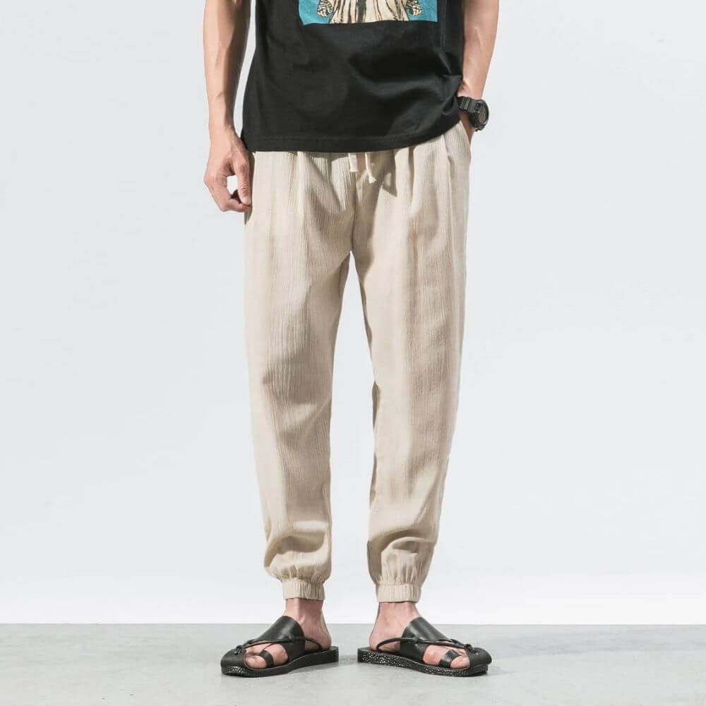 John | Men's Lightweight Comfort Pants - Soft Cotton and Linen Blend-Omni Prime Goods